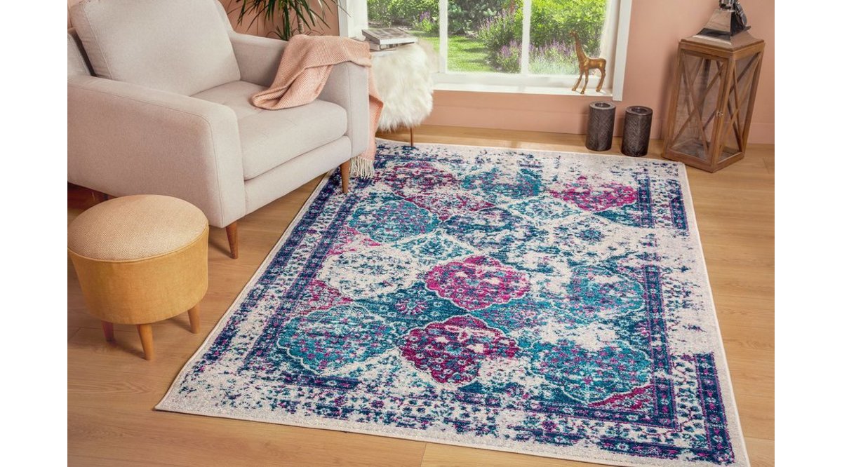 JE VEUX HOME VİNTAGE KOLEKSİYON ESKİTME HALI MAVİ GRİ MOR FİYATI Vivense