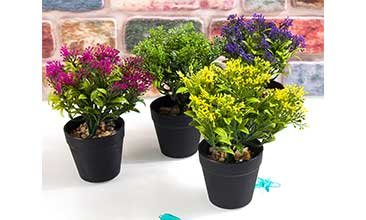 DEKORATİF SAKSILI YAPAY ÇİÇEK ASORTİ