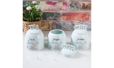 HAPPY LİFE LÜKS ÇAY KAHVE ŞEKER KAVANOZU YEŞİL