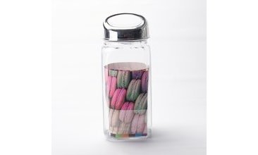 TUTMALI KAPAKLI KARE KAVANOZ GÜMÜŞ RENK 1 LT