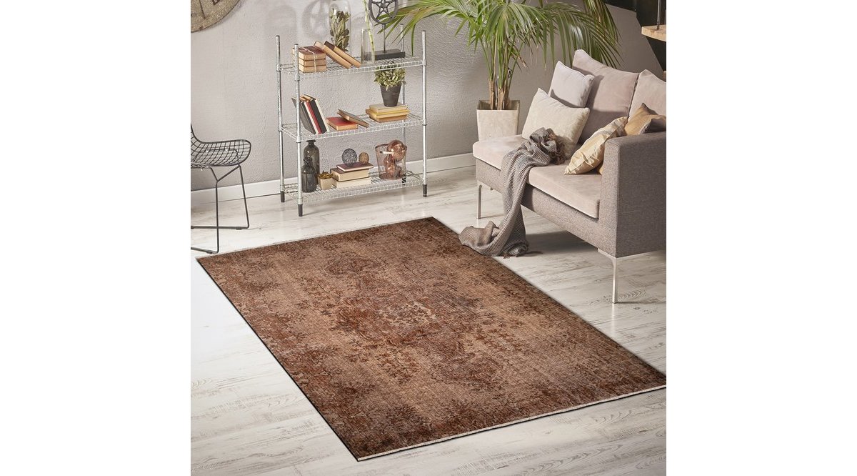 VİNTAGE HALI 100 EL DOKUMASI KAHVERENGİ 270X170 CM FİYATI Vivense