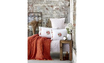 KARACA HOME OLENA KİREMİT NAKIŞLI ÇİFT KİŞİLİK PİKE TAKIMI