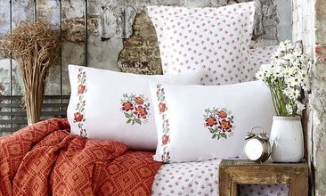 KARACA HOME OLENA KİREMİT NAKIŞLI ÇİFT KİŞİLİK PİKE TAKIMI