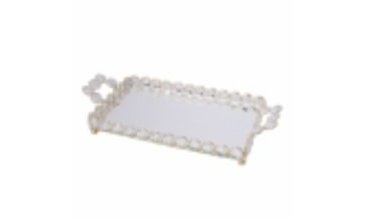 KARACA AYNALI TAŞLI TEPSİ GOLD 30X47 CM