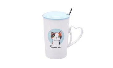 KARACA VAN KEDİSİ KAPAKLI KUPA