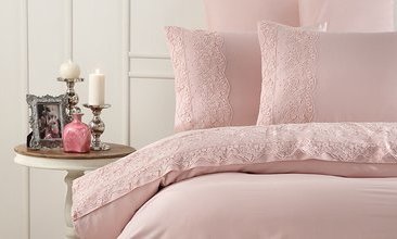 KARACA HOME MERİSA PUDRA DANTELLİ SATEN NEVRESİM TAKIMI