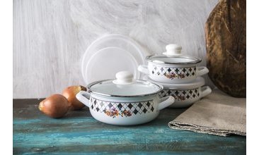 EMSAN EMİLİA EMAYE PİŞİR SAKLA TENCERE SETİ