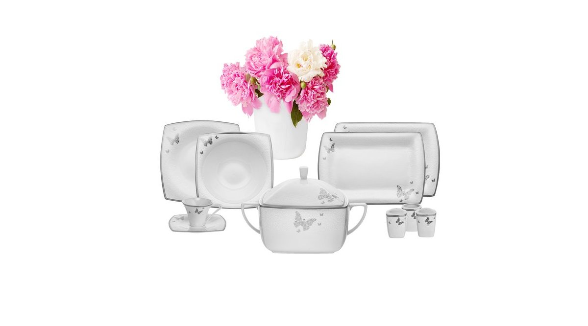 KARACA FİNE PEARL MARİPOSA 86 PARÇA YEMEK TAKIMI FİYATI Vivense