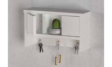 KEY KAPAKLI DUVAR RAFI MAT BEYAZ