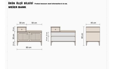 MEİER ÇEKMECELİ KAPAKLI BANK AYAKKABILIK