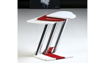 KALP ZİGON SEHPA BEYAZ-KIRMIZI