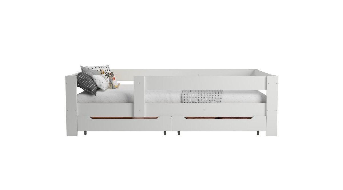 JOEY ÇEKMECELİ TEK KİŞİLİK KARYOLA MAT BEYAZ FİYATI Vivense