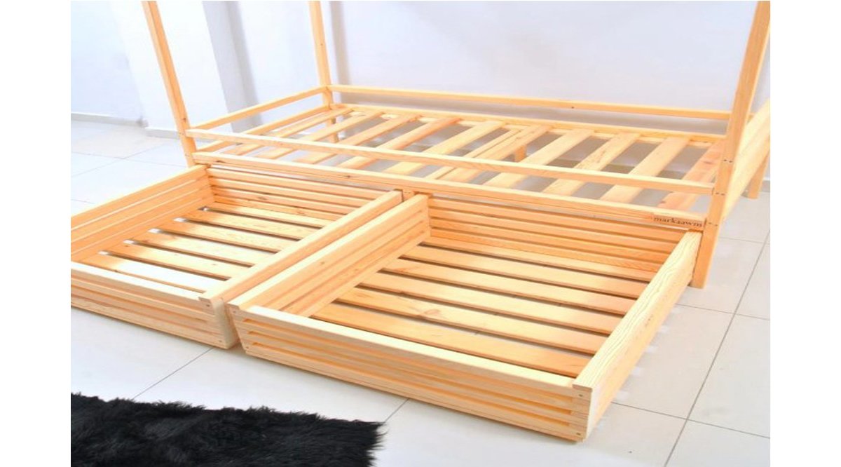 MONTESSORİ YATAK ÇOCUK YATAK ÇEKMECELİ DOĞAL ÇAM AĞACINDAN FİYATI Vivense