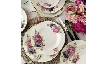 KÜTAHYA PORSELEN BONE JASMİNE 24 PARÇA 9425 DEKOR YEMEK SETİ