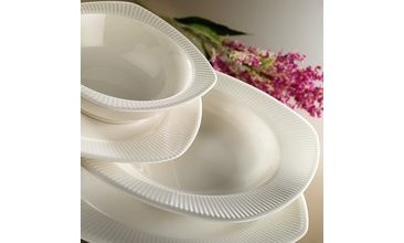 KÜTAHYA PORSELEN CİSİL 24 PARÇA KREM YEMEK SETİ