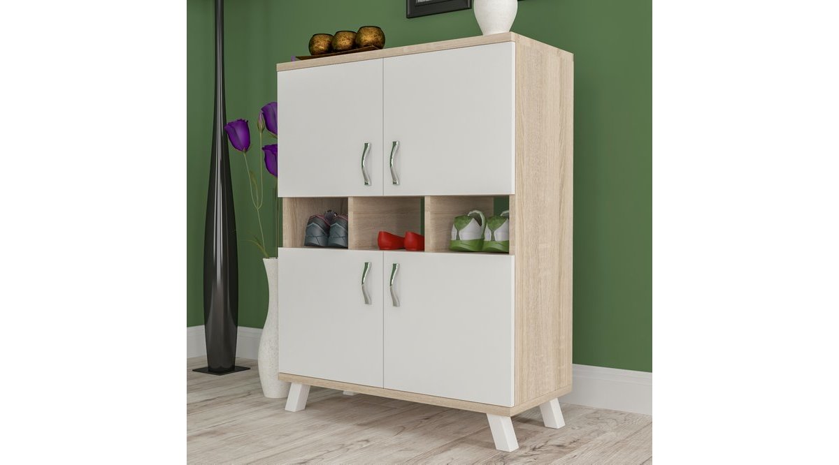 AEKA 3048 YONCA 4 KAPAKLI RAFLI BÖLMELİ LÜX AYAKKABILIK FİYATI Vivense