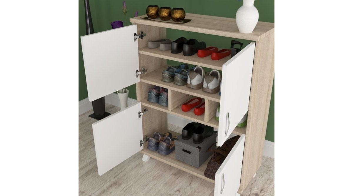 AEKA 3048 YONCA 4 KAPAKLI RAFLI BÖLMELİ LÜX AYAKKABILIK FİYATI Vivense