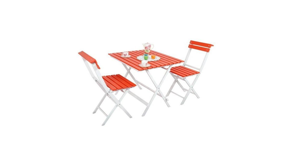 KİNG ADALİS BAHÇE MOBİLYASI KATLANIR MASA SANDALYE TAKIMI 2 KİŞİLİK