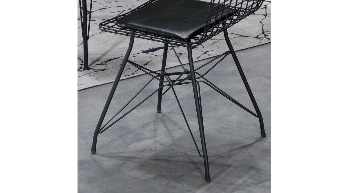 OLİNPA SİYAH TEL SANDALYE CEVİZ MASA TAKIMI FİYATI Vivense