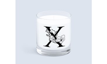 CAM MUMLUK X HARFLİ ÇİÇEK MOTİFLİ