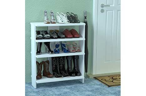 ALİNA 4 RAFLI AYAKKABILIK BEYAZ