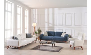 MİRA KOLTUK TAKIMI MAVİ BEYAZ