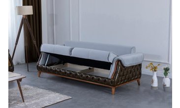 NİSA ÜÇLÜ KOLTUK YATAKLI BUZ MAVİSİ