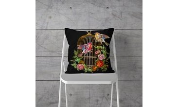 KAFESTEKİ KUŞ YASTIK KILIFI