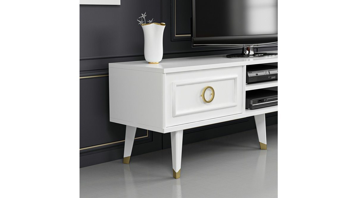 BİNSU TV ÜNİTESİ PARLAK BEYAZ FİYATI Vivense