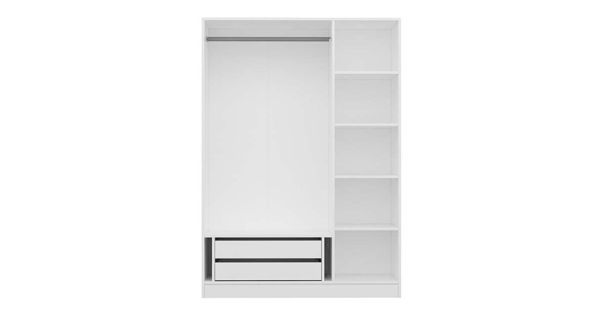 KALE 190 CM 3 MEBRAN KAPAKLI 2Ç TAÇLI DOLAP BEYAZ FİYATI