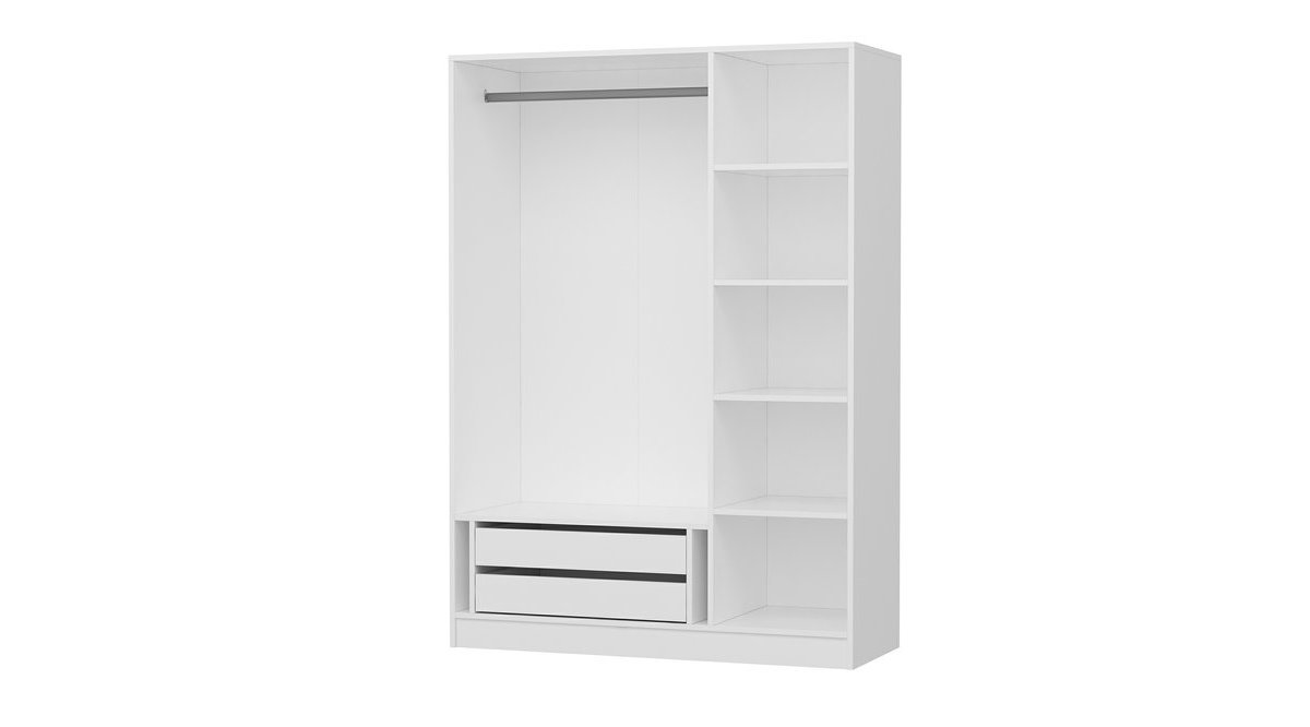 KALE 190 CM 3 MEBRAN KAPAKLI 2Ç TAÇLI DOLAP BEYAZ FİYATI