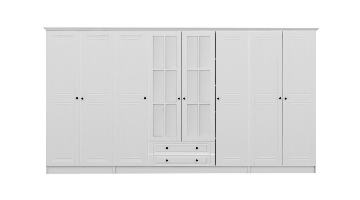 KALE 190 CM 8 MEBRAN KAPAKLI 2Ç TAÇLI DOLAP BEYAZ FİYATI