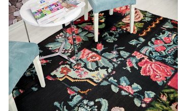 PATCHWORK GÜLLÜ EL DOKUMA ANADOLU HALISI 80X150