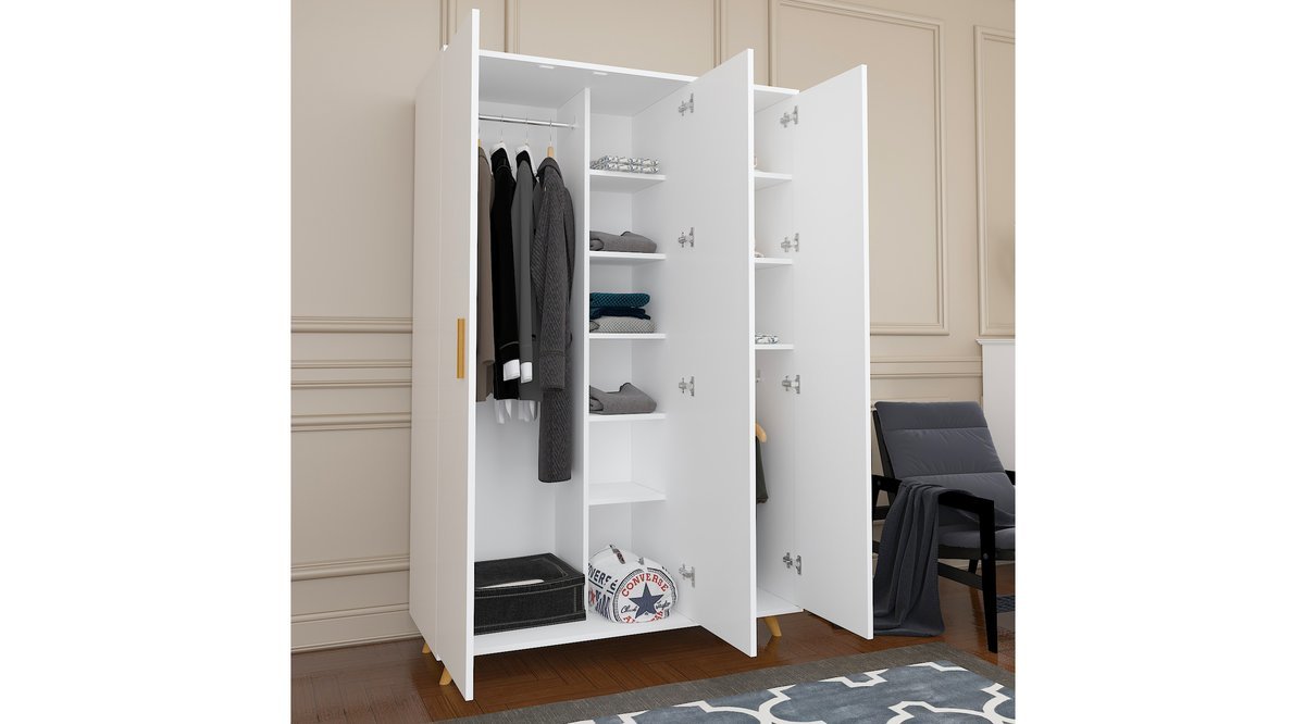 MORDEKA ÜÇ KAPILI BEYAZ GARDIROP FİYATI Vivense