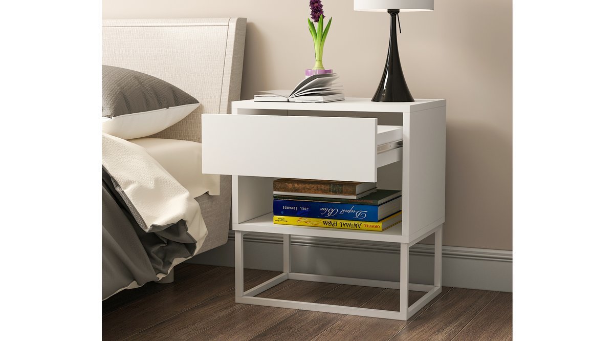 MORDEKA PREMİUM KOMODİN TEK ÇEKMECELİ BEYAZ KOMODİN FİYATI Vivense