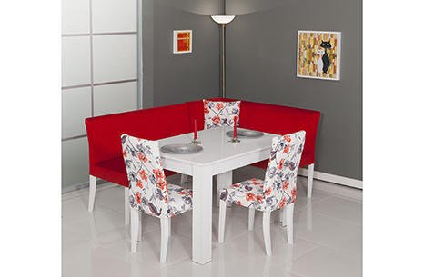 NİLÜFER MUTFAK KÖŞE TAKIMI KIRMIZI