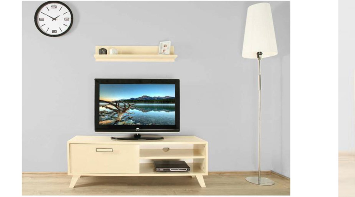 TV ÜNİTESİ DUVAR RAFLI KREM FİYATI Vivense
