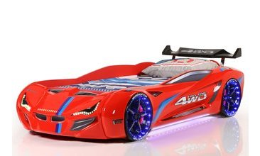 MERCEDES KIRMIZI FULL LEDLİ RÜZGARLIKLI ARABALI YATAK TAKIMI 1