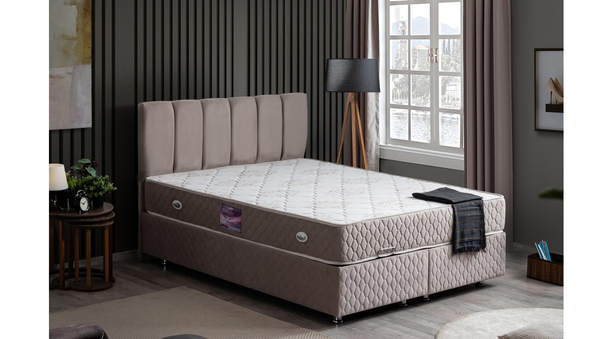 TETRA GRİ BAZA + BAŞLIK + YATAK SETİ 120X200 FİYATI Vivense