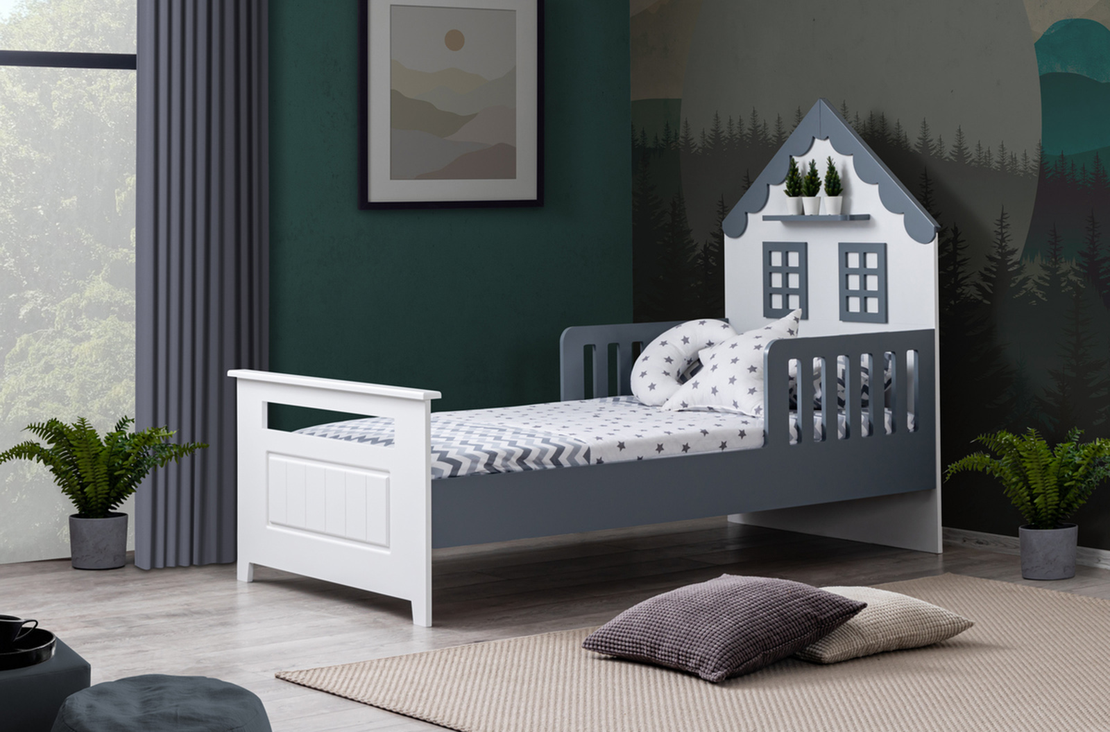 CASA MDF MONTESSORİ KARYOLA ANTRASİT FİYATI Vivense