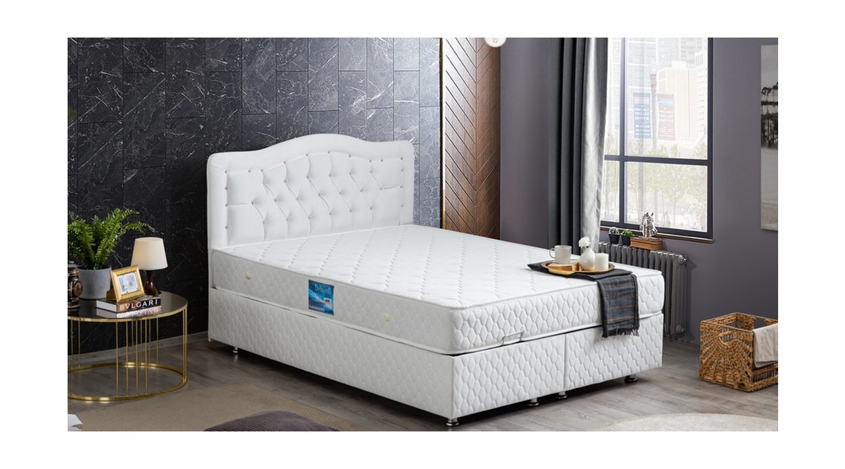 ŞAH NEW BEYAZ BAZA BAŞLIK YATAK SETİ 90X190 FİYATI Vivense