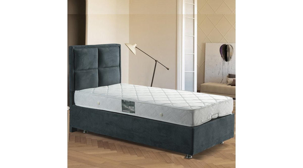 GRAND SİYAH 190X190 BAZA BAŞLIK YATAK SETİ FİYATI Vivense