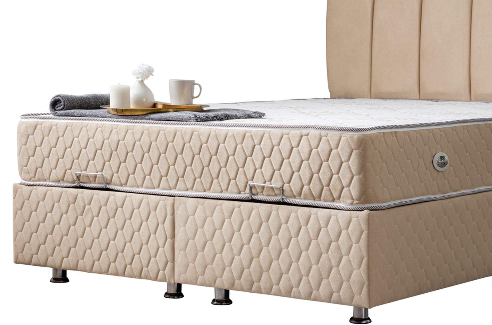 TETRA BEJ BAZA BAŞLIK YATAK SETİ 120X200 FİYATI Vivense