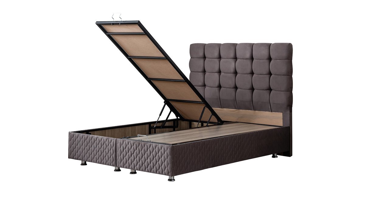 DUKE ANTRASİT GRİ BAZA + BAŞLIK + YATAK SETİ 150X200