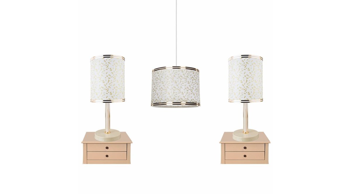 MODELİGHT YATAK ODASI AYDINLATMA SETİ2 KREM AVİZE SARKIT FİYATI Vivense