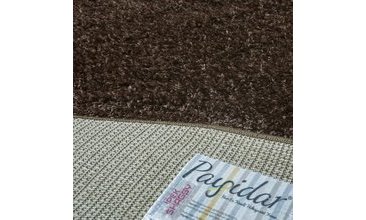 PAYİDAR KAHVERENGİ İPEK YUVARLAK SHAGGY HALI 9000NM 120X120