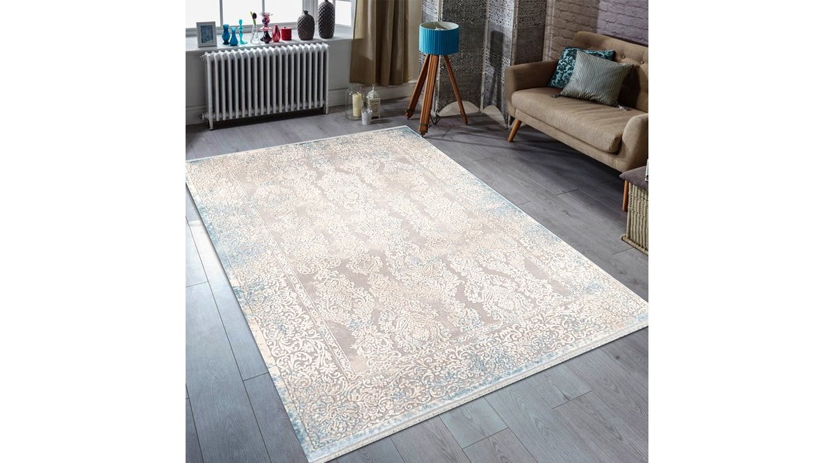 BAHARİYE CUNDA DK 9722 GRİ/MAVİ SAÇAKLI MODERN HALI FİYATI Vivense