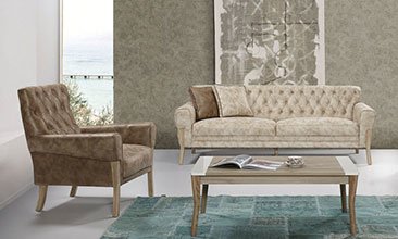 ATLANTİS KOLTUK TAKIMI KREM KAHVE