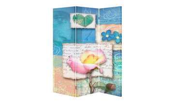 ÇİÇEKLER  ÜÇ KANAT ÇİFT TARAFLI 120X175 CM PARAVAN