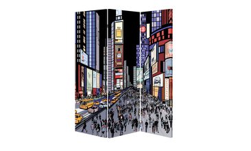 ŞEHİR  ÜÇ KANAT ÇİFT TARAFLI 120X175 CM PARAVAN